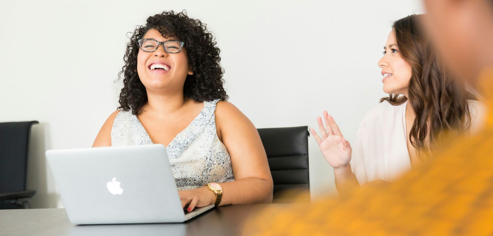 Women at a desk